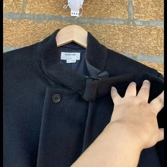 helmut lang cashmere wool single trench coat large - Picture 7 of 16